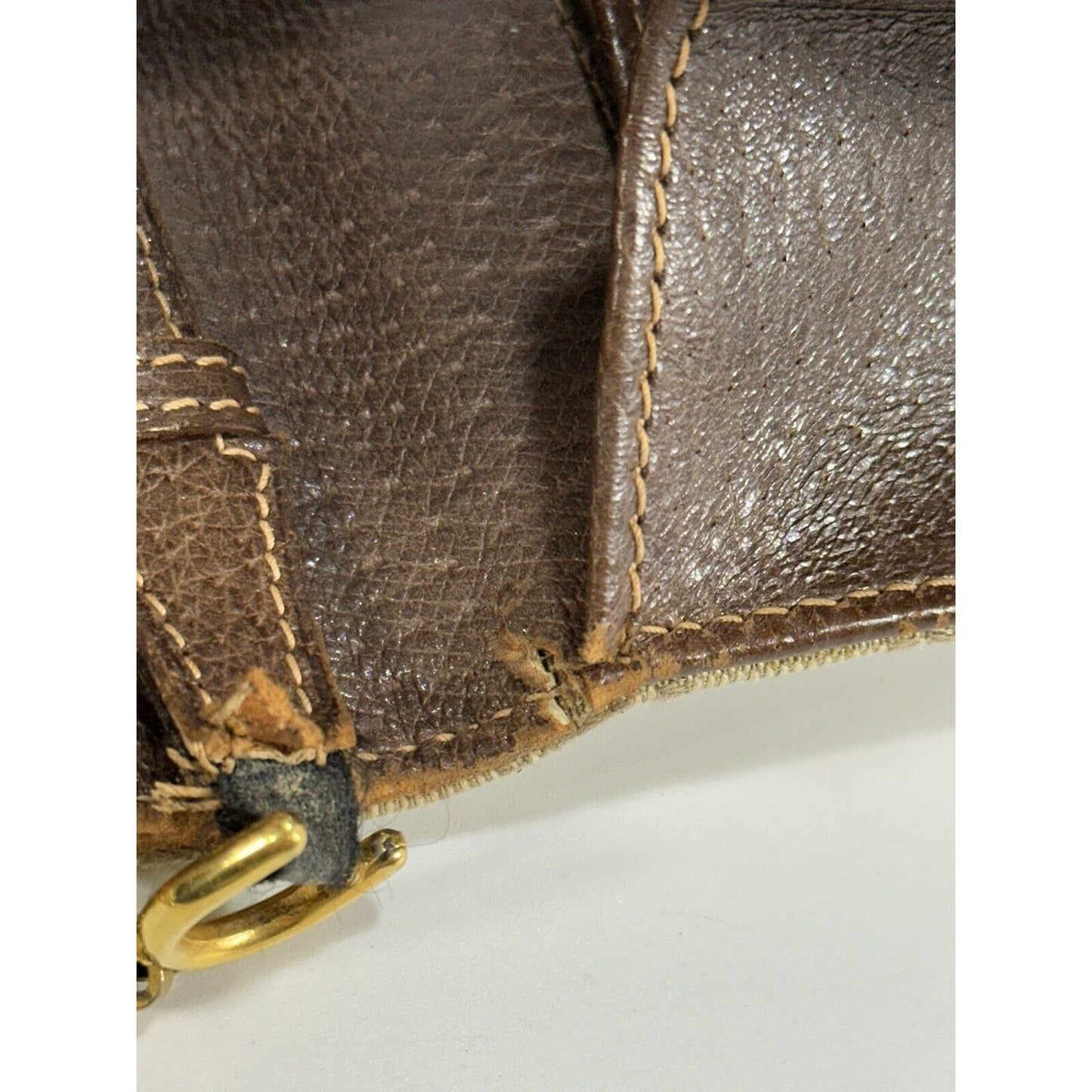 Authentic Gucci ~ Canvas GG Logo Beige Chain Clutch Bag ~ DAMAGED / READ