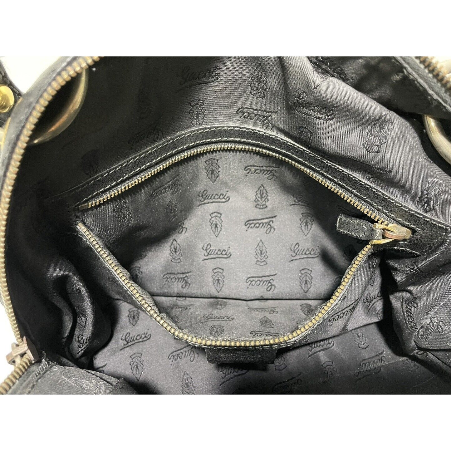 Gucci Babouska ~ Black Leather Dome Satchel Studs Tote Handbag ~ Made in Italy