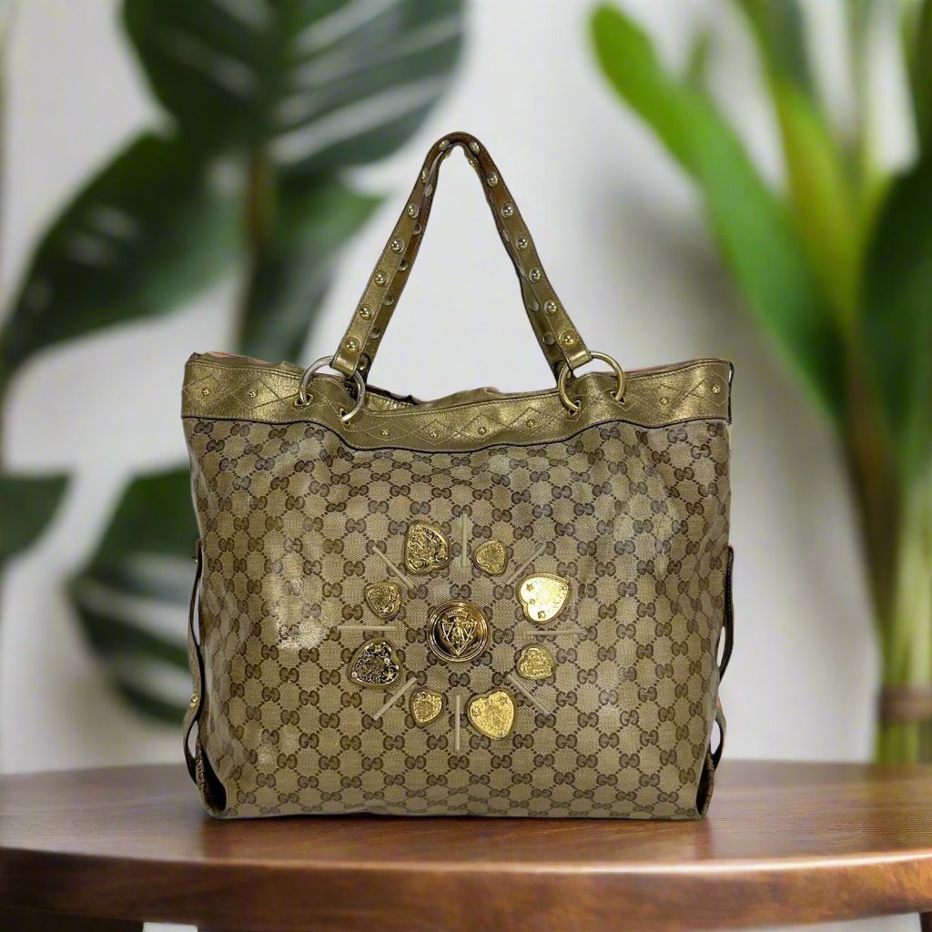 Gucci Babouska Hysteria ~ GG Monogram Crystal Coated Large Tote Bag ****READ***