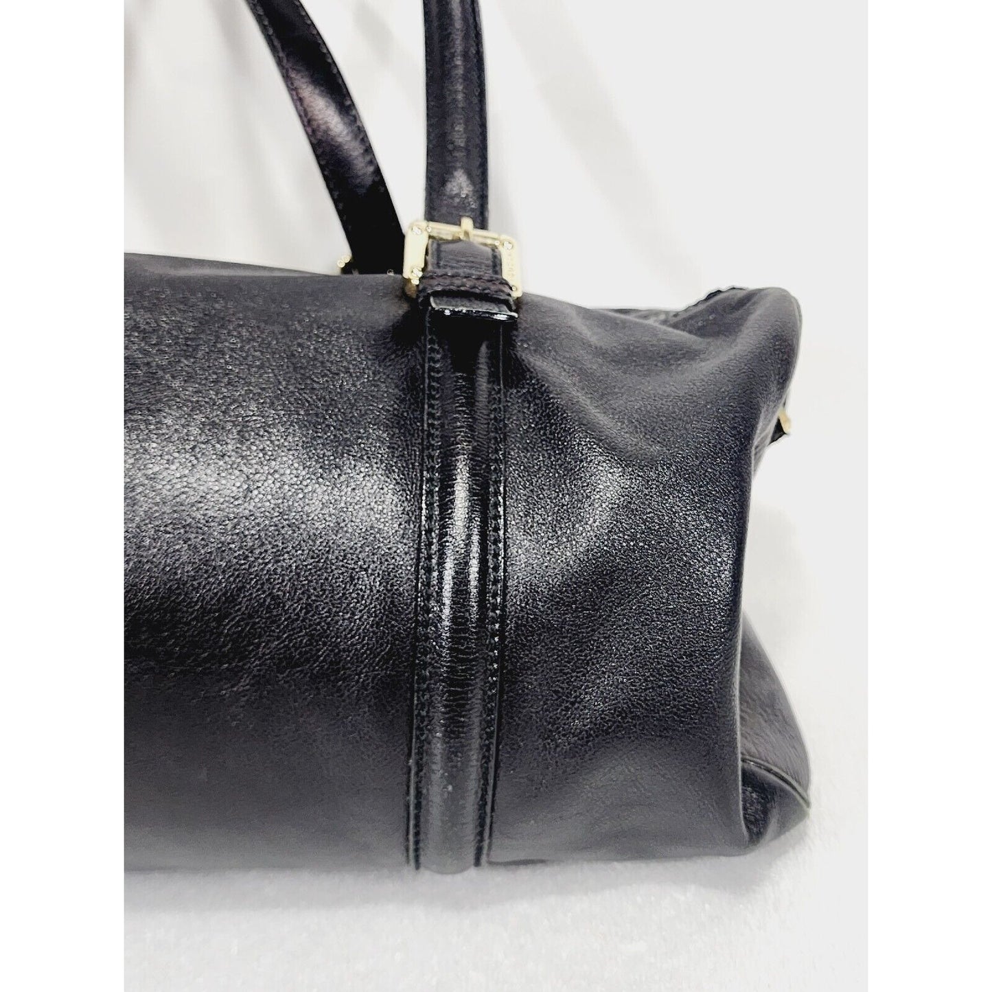 Gucci Britt ~ Black Leather Satchel Bag ~ Double G ~ 170010 ~ 15" x 9" x 6"