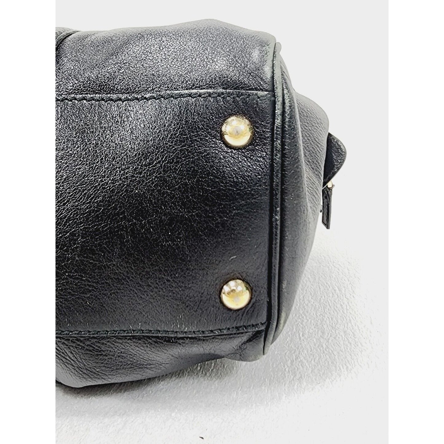 Gucci Britt ~ Black Leather Satchel Bag ~ Double G ~ 170010 ~ 15" x 9" x 6"