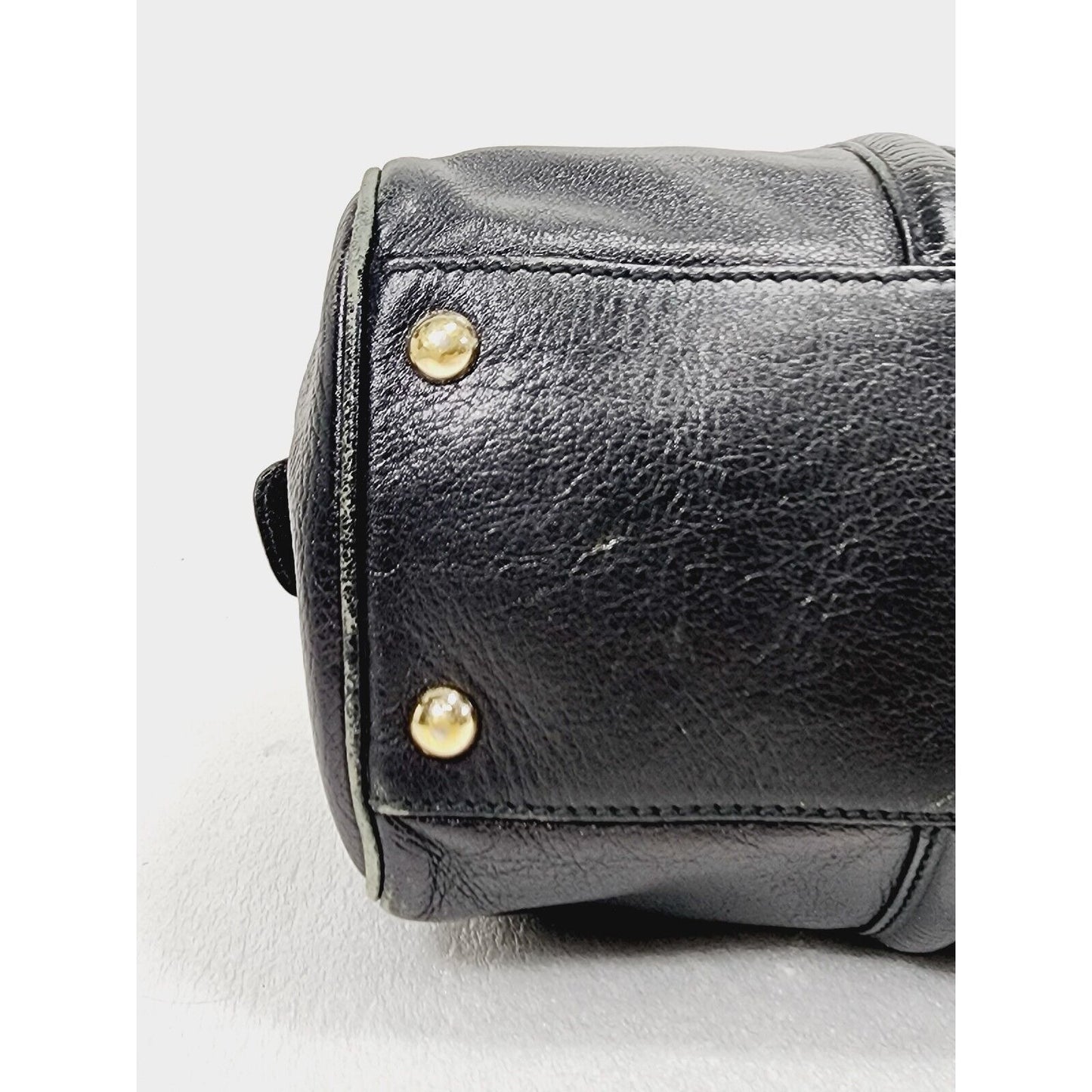 Gucci Britt ~ Black Leather Satchel Bag ~ Double G ~ 170010 ~ 15" x 9" x 6"
