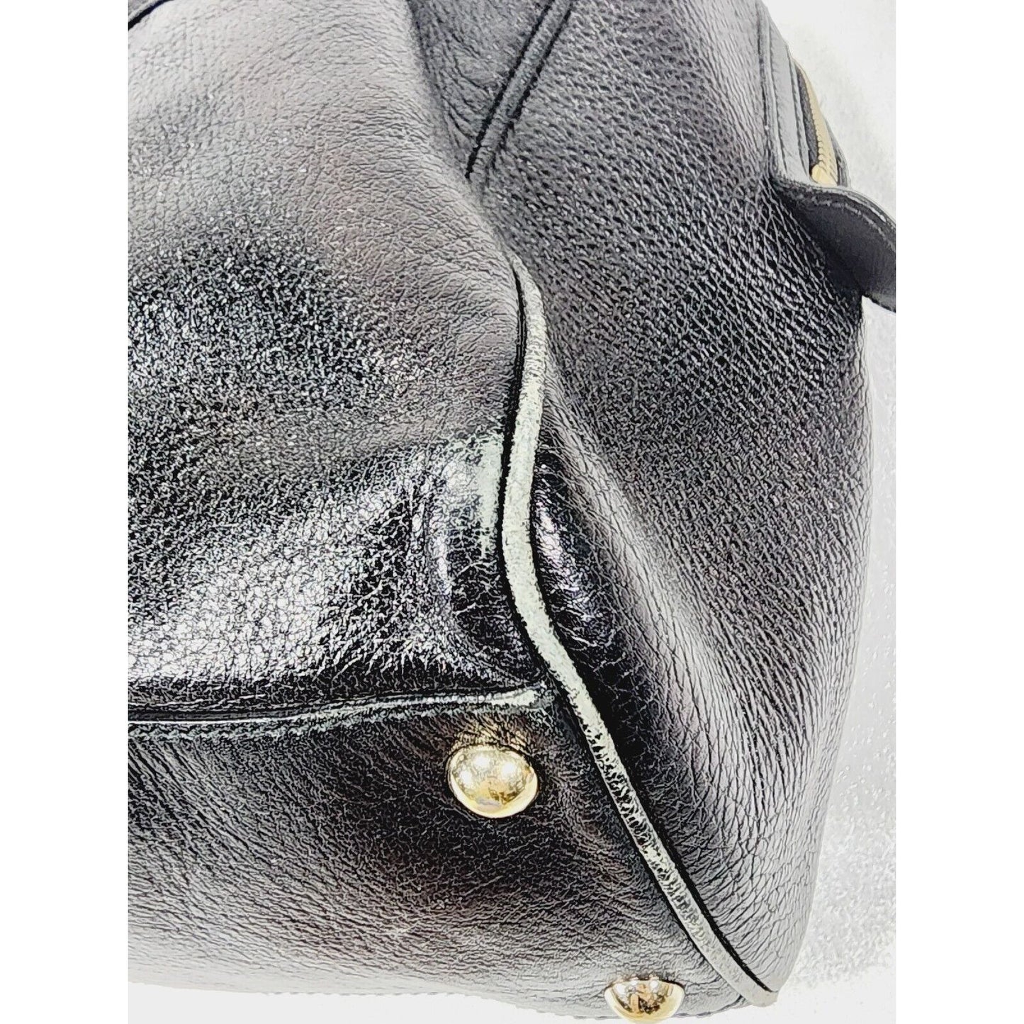 Gucci Britt ~ Black Leather Satchel Bag ~ Double G ~ 170010 ~ 15" x 9" x 6"