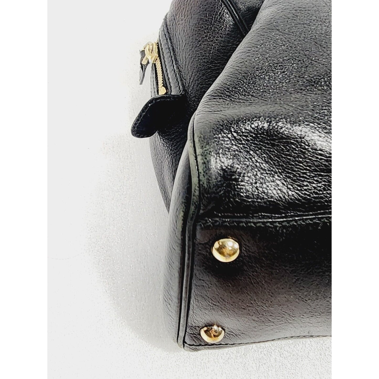 Gucci Britt ~ Black Leather Satchel Bag ~ Double G ~ 170010 ~ 15" x 9" x 6"