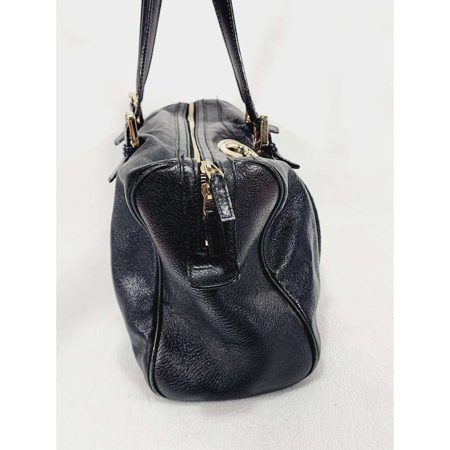 Gucci Britt ~ Black Leather Satchel Bag ~ Double G ~ 170010 ~ 15" x 9" x 6"