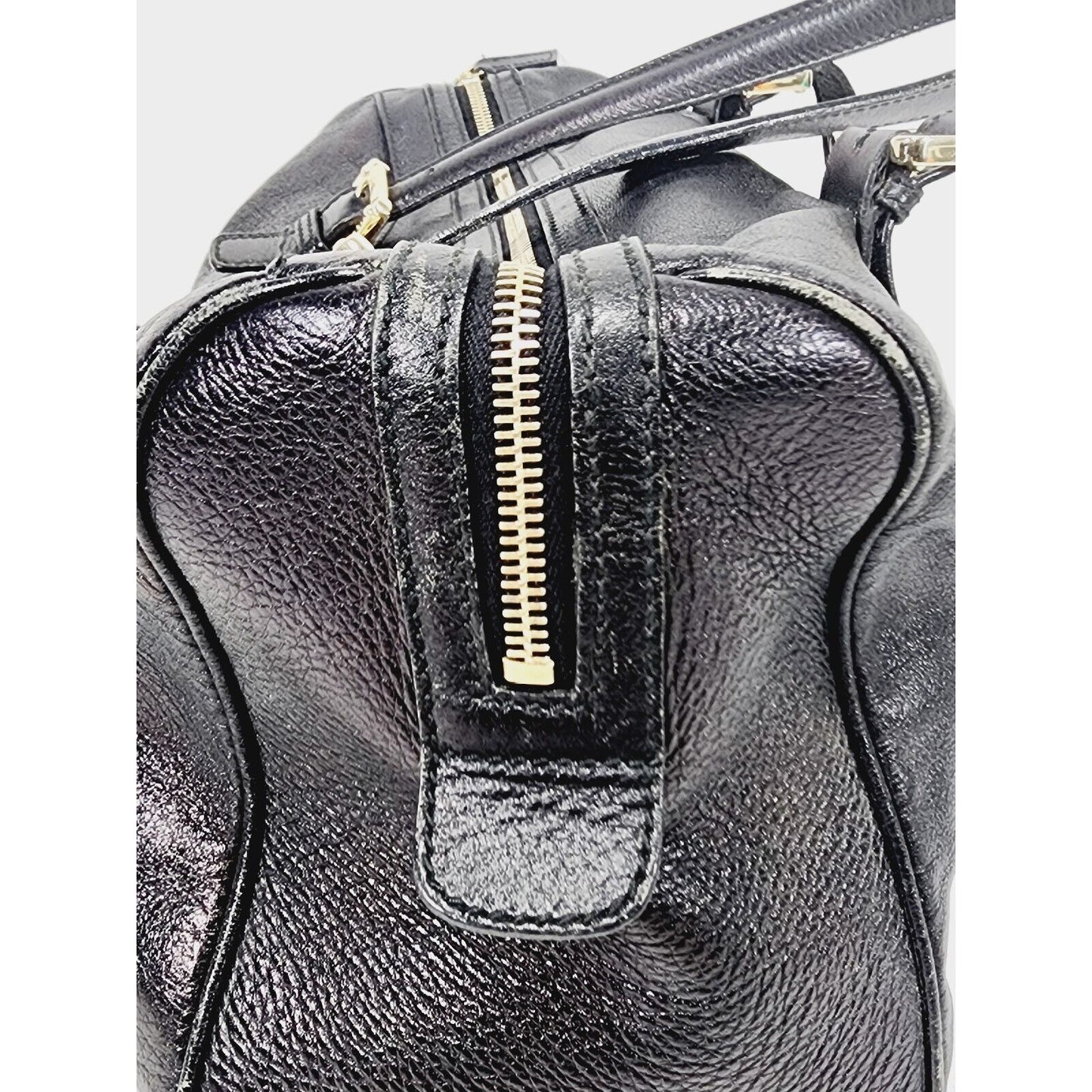 Gucci Britt ~ Black Leather Satchel Bag ~ Double G ~ 170010 ~ 15" x 9" x 6"