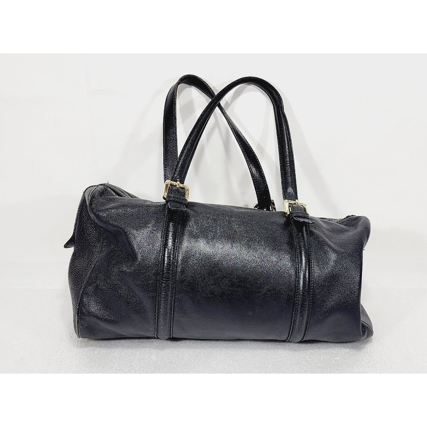 Gucci Britt ~ Black Leather Satchel Bag ~ Double G ~ 170010 ~ 15" x 9" x 6"