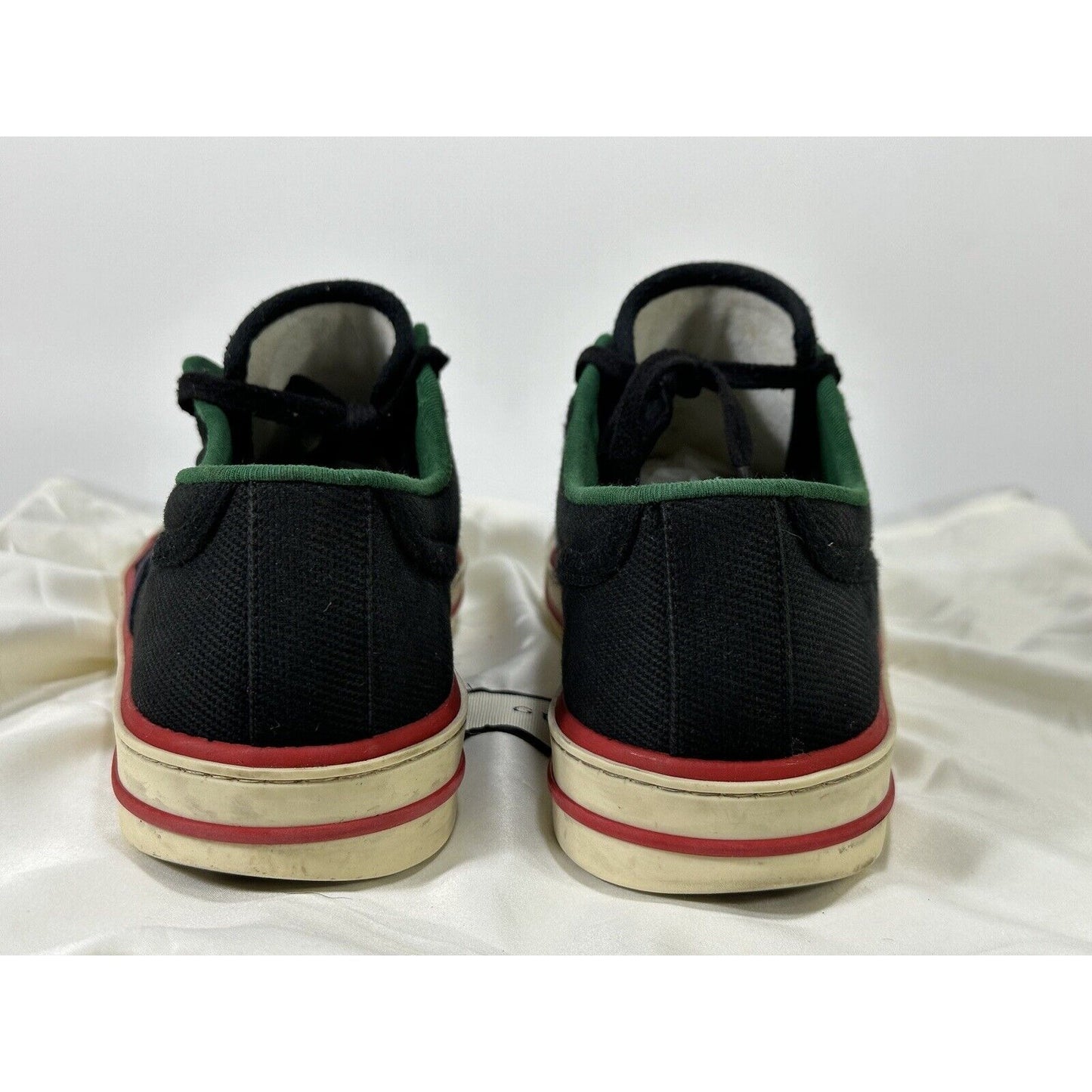 Gucci Tennis 1977 ~ Men's Black Old Tennis Tweed Low-Top Sneaker ~ Size 8