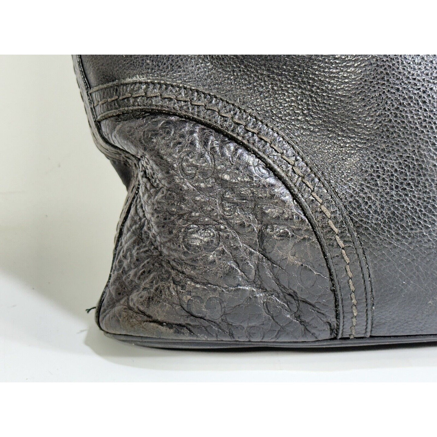 Authentic GUCCI ~ Guccissima Signoria GG Leather Dark Brown Hobo Purse Bag