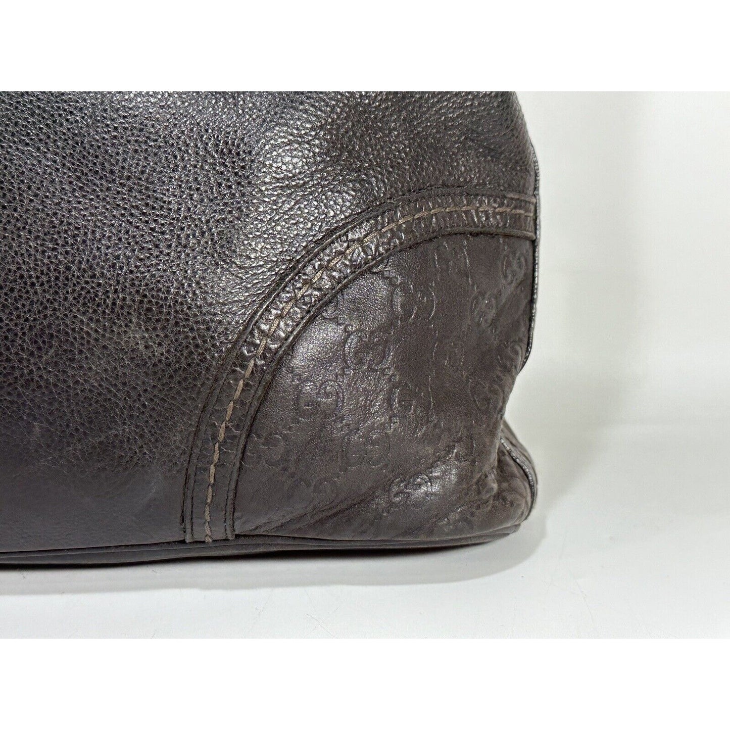 Authentic GUCCI ~ Guccissima Signoria GG Leather Dark Brown Hobo Purse Bag
