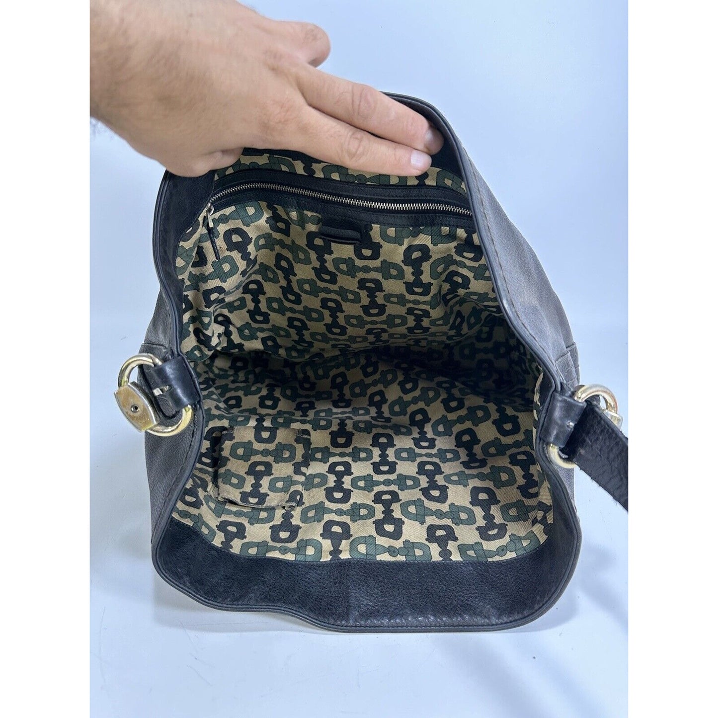 Authentic GUCCI ~ Guccissima Signoria GG Leather Dark Brown Hobo Purse Bag