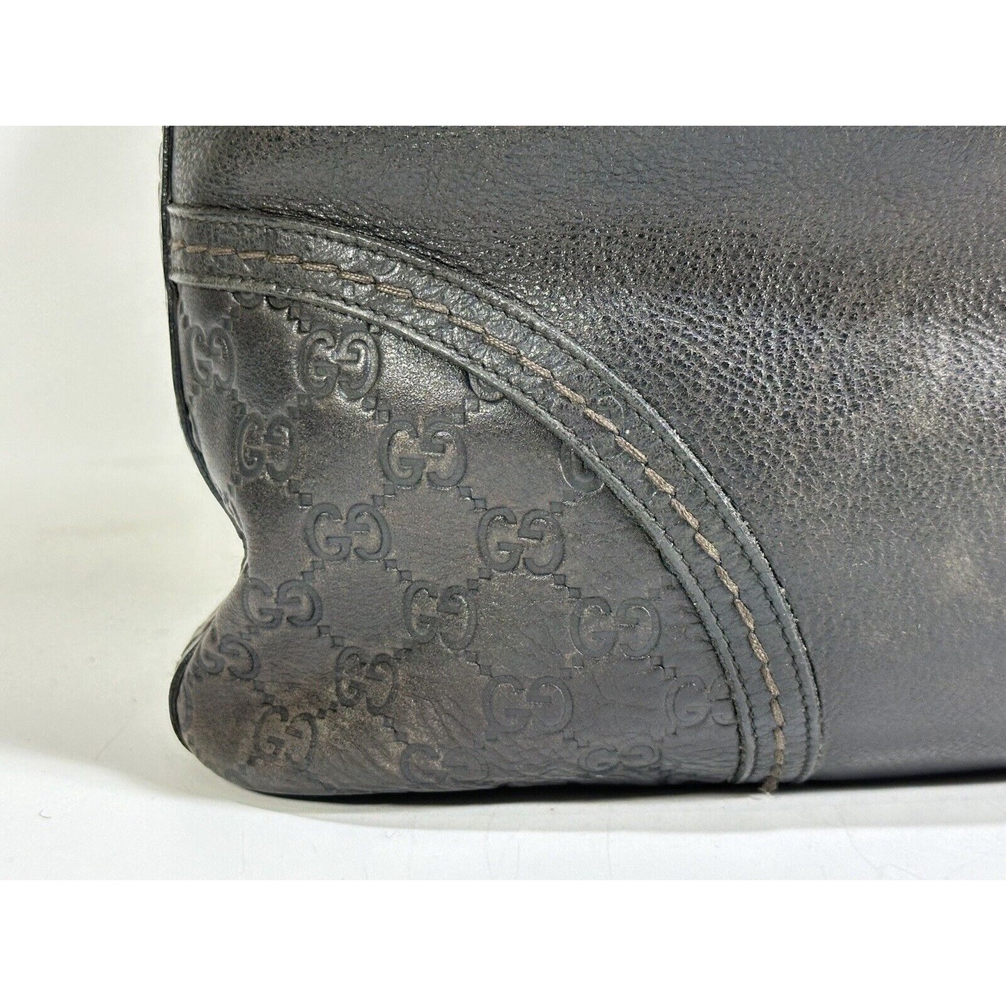 Authentic GUCCI ~ Guccissima Signoria GG Leather Dark Brown Hobo Purse Bag