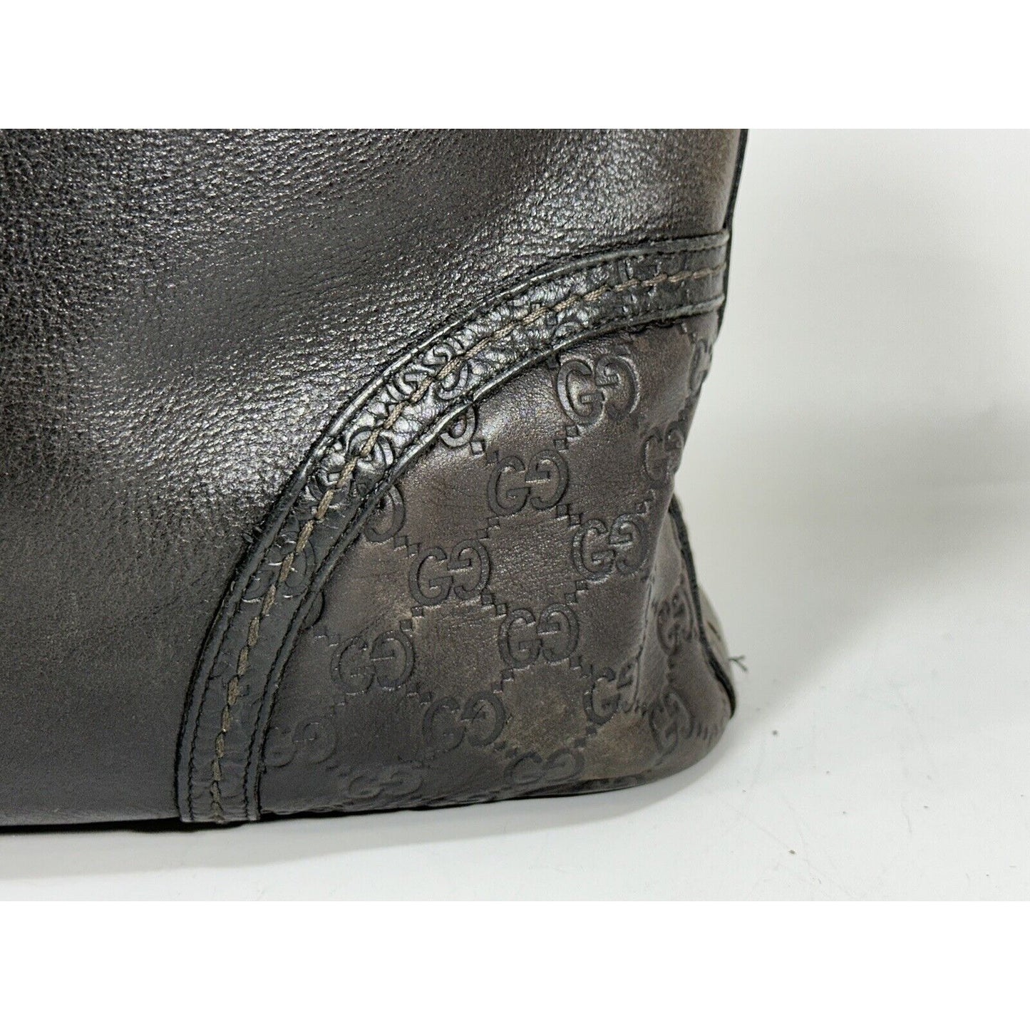 Authentic GUCCI ~ Guccissima Signoria GG Leather Dark Brown Hobo Purse Bag
