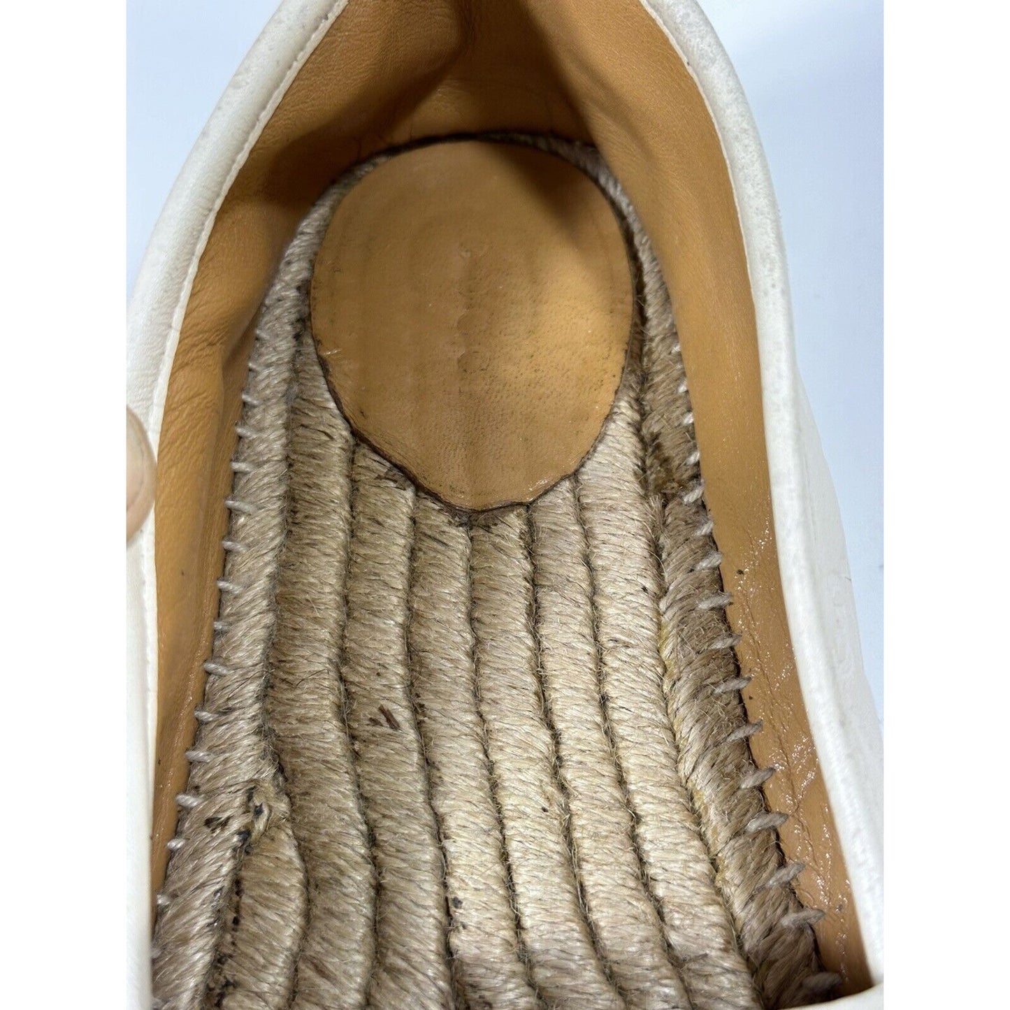Gucci Espadrilles White Pilar Leather GG Embossed Flat Shoes ~ EU 40 / US 9